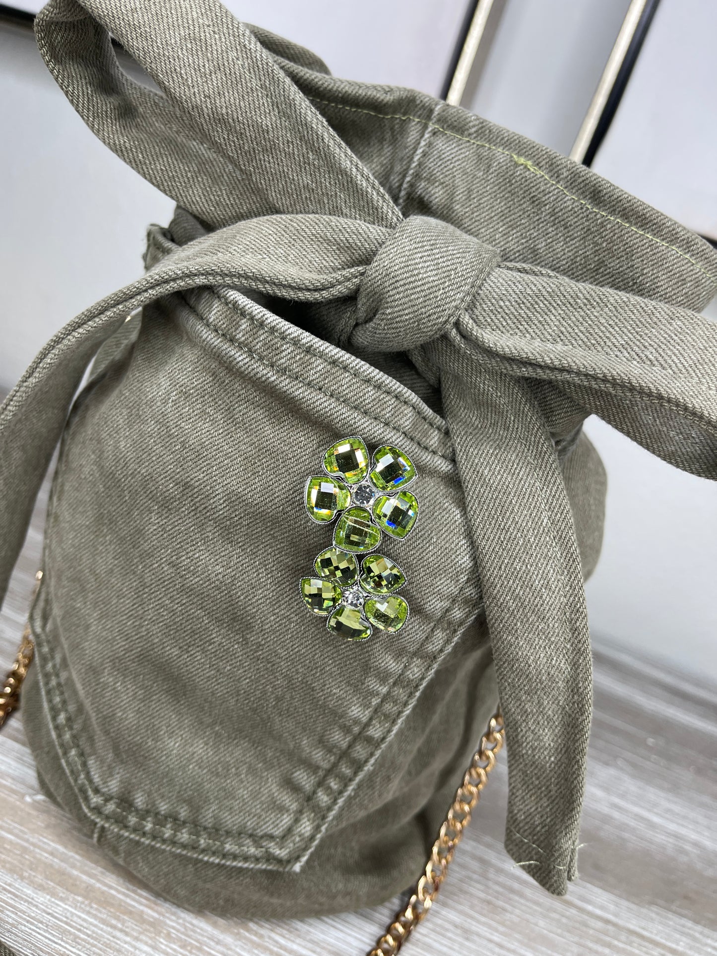 The Money Bag - Olive Flowers